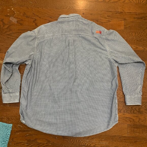 Ariat Work FR Men's Checkered Button-Down Shirt XXL Navy & White - Picture 16 of 16